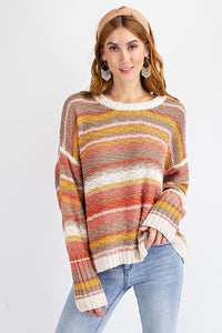 Stevie- Ribbed Multi-Colored Textured Sweater