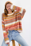 Stevie- Ribbed Multi-Colored Textured Sweater