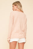 Kara - Light Peach Ribbed Pullover Soft Sweater