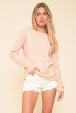 Kara - Light Peach Ribbed Pullover Soft Sweater