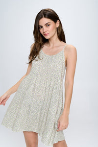 Dani - Babydoll loose fit tank dress with ditsy floral