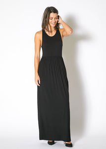 Sleeveless Pleated Maxi Dress