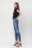 Flying Monkey - Distressed Mid Rise Ankle Skinny Jean