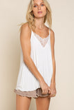 V Camisole Tank with Lace on Front